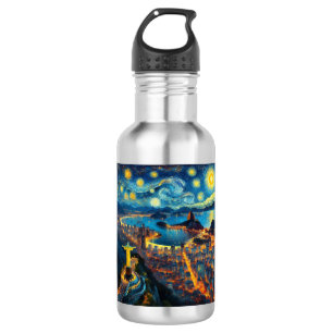 Rio De Janeiro Brasilien Starry Night Edelstahlflasche