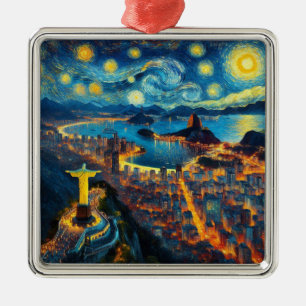 Rio De Janeiro Brasilien Sternennacht Ornament Aus Metall