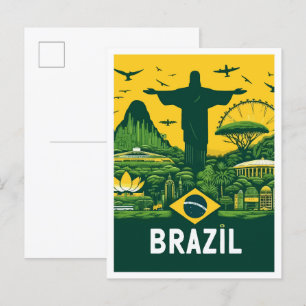 Rio de Janeiro Brasilien Vintage-Reiseillustration Postkarte