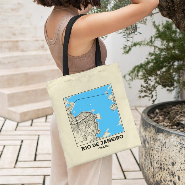 Rio de Janeiro, Brazil City Map Tote Bag (Créateur téléchargé)