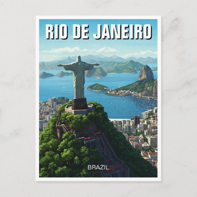 Rio de Janeiro Christ der Erlöser Postkarte (Vorderseite)