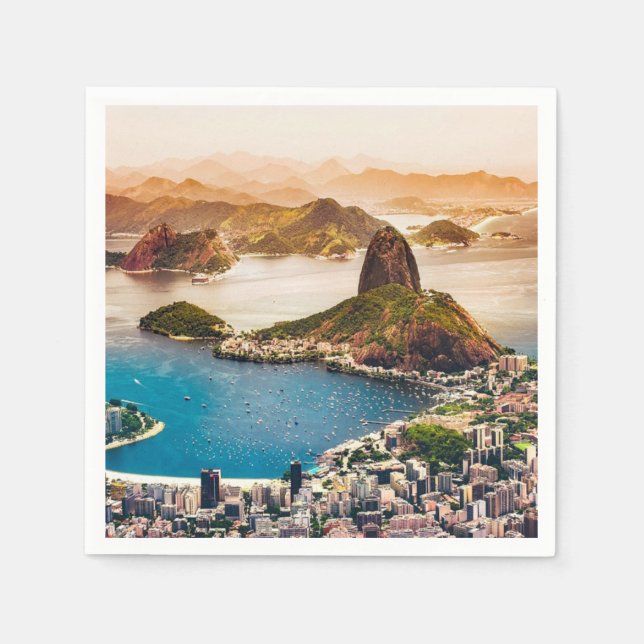 Rio de Janeiro City Foto Serviette (Vorderseite)