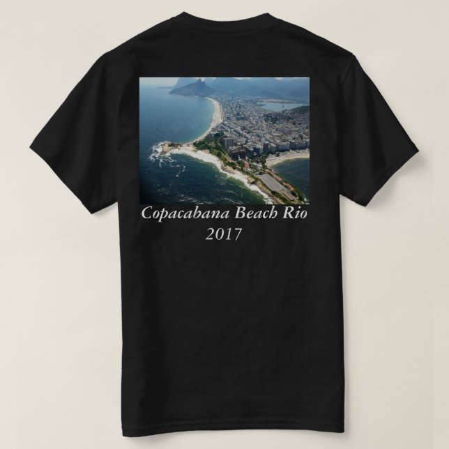Rio de Janeiro Copacabana Beach 2017 Foto Design T-Shirt (Design Rückseite)
