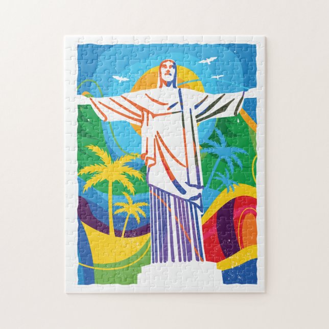 Rio de Janeiro Cristo Redentor Brasilien farbenfro (Vertikal)