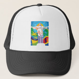 Rio de Janeiro Cristo Redentor Brasilien farbenfro Truckerkappe