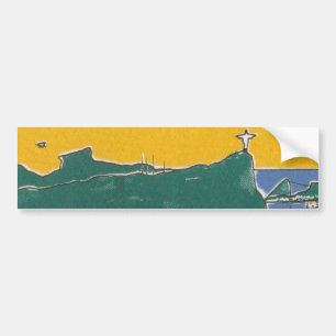 Rio De Janeiro Green and yellow Autoaufkleber