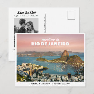Rio de Janeiro Hochzeit Save the Date Reise Retro Postkarte