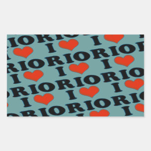 Rio de janeiro - I Liebe Rio Rechteckiger Aufkleber