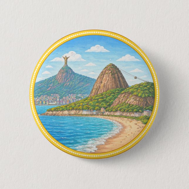 Rio de Janeiro in Brasilien Button (Vorderseite)