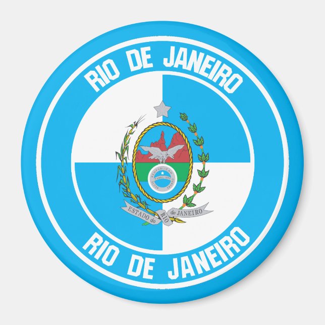 Rio de Janeiro Runde Emblem Magnet (Vorne)