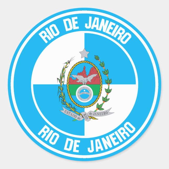Rio de Janeiro Runde Emblem Runder Aufkleber (Vorderseite)