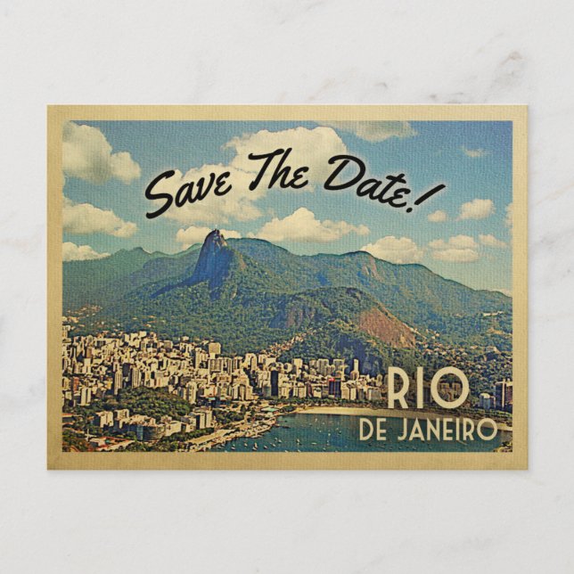 Rio de Janeiro Save the Date Brasilien Ankündigungspostkarte (Vorderseite)