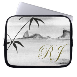 Rio de Janeiro Schwarz-Weiß-Landschaft Laptopschutzhülle