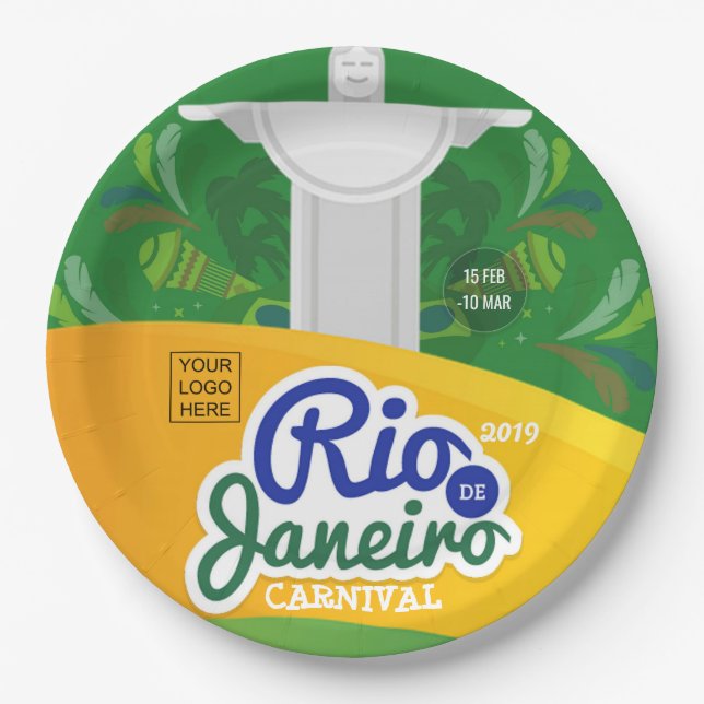Rio de Janeiro Sonderzeichen hinzufügen Pappteller (Vorderseite)
