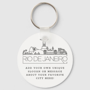 Rio de Janeiro Stylisierte Skyline  Benutzerdefini Schlüsselanhänger