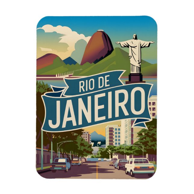 Rio de Janeiro Vintag Magnet (Vertikal)