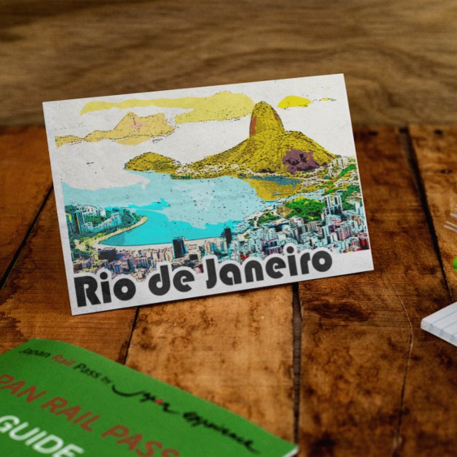 Rio de Janeiro Vintage Reise Postkarte (Rio de Janeiro Vintage Postcard)