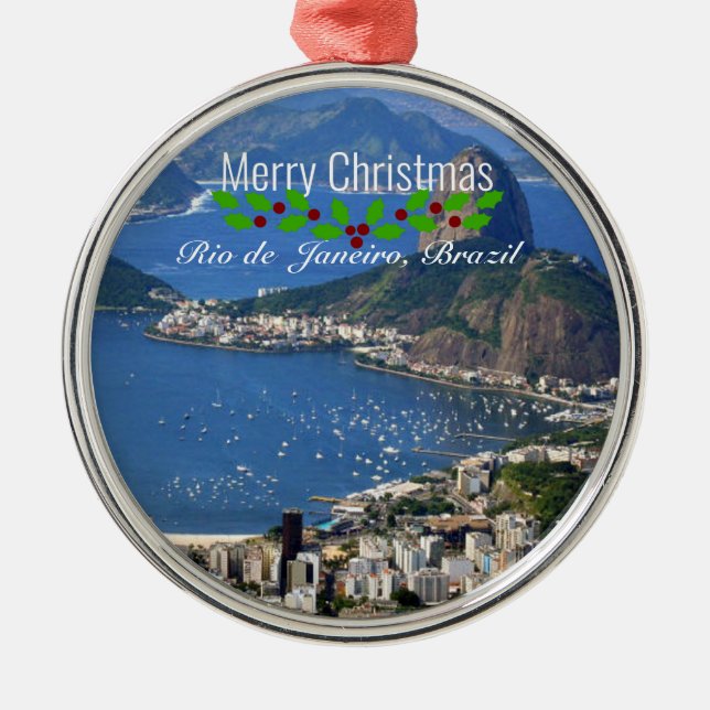 Rio de Janeiro, Weihnachtsgrüße Ornament Aus Metall (Vorne)