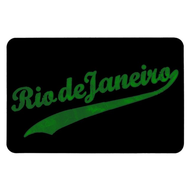 Rio für Schlüssel - grüne Buchstaben Magnet (Horizontal)
