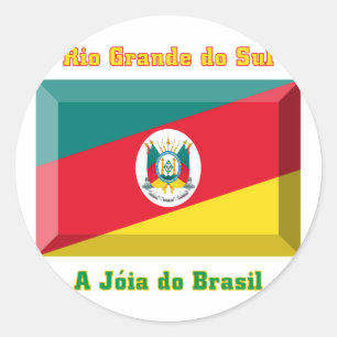 Rio Grande do Sul Flaggen-Edelstein Runder Aufkleber