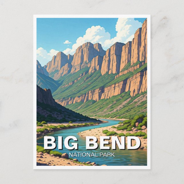 Rio Grande im Big Bend Nationalpark Reisen Postkarte (Vorderseite)