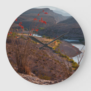 Rio Grande im Chihuahuan Desert Große Wanduhr