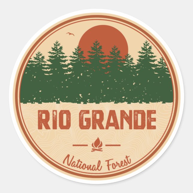 Rio Grande National Forest Runder Aufkleber (Vorderseite)