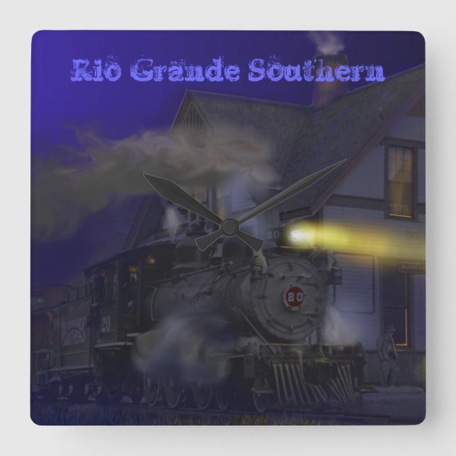Rio Grande Southern Wall Clock Quadratische Wanduhr (Vorderseite)
