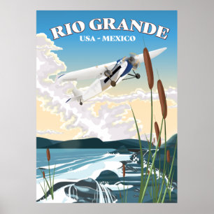 Rio Grande USA Mexico Reiseplakat Poster