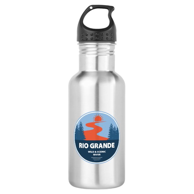 Rio Grande Wild und Landschaftlicher Fluss Edelstahlflasche (Vorderseite)