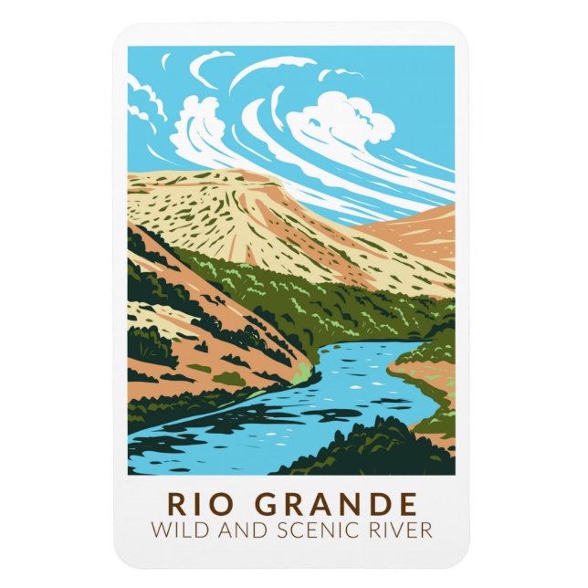 Rio Grande Wild und Landschaftlicher Fluss Vintag Magnet (Vertikal)