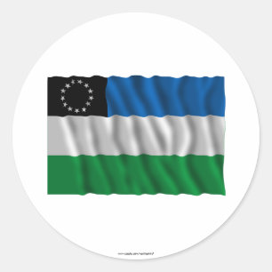 Río Negro Wellenflagge Runder Aufkleber
