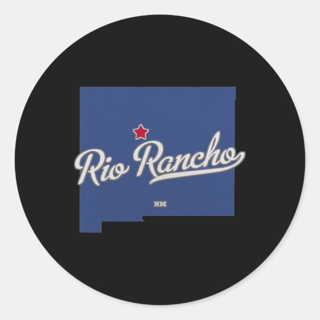 Rio Rancho New Mexico Nm Map  Runder Aufkleber (Vorderseite)