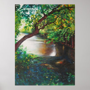 Río Trees Scenery Art Poster