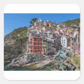 Riomaggiore Cinque Terre Liguria Italy Quadratischer Aufkleber