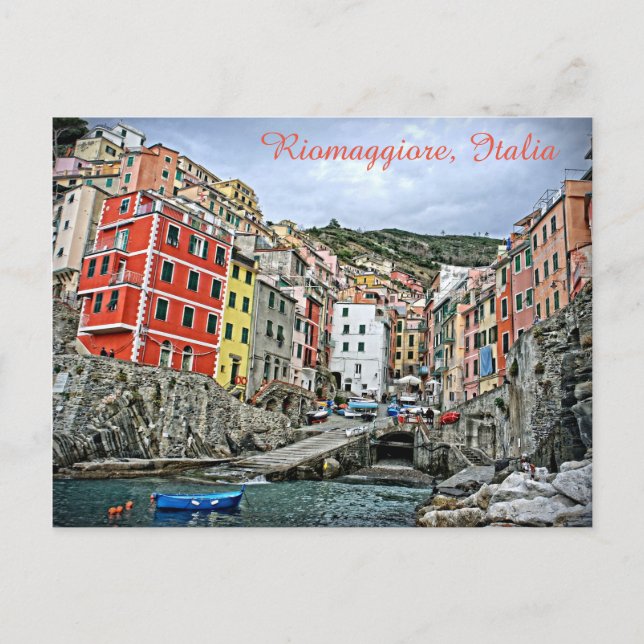 Riomaggiore, Italy - The Cinque Terre Postcard Postkarte (Vorderseite)