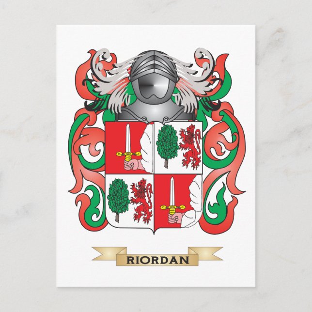 Riordan-Wappen (Familienwappen) Postkarte (Vorderseite)