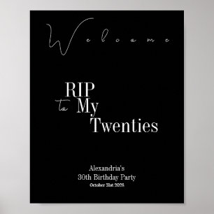 RIP 20 Party 30. Geburtstag Willkommen Poster