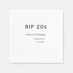RIP 20 s 21. Geburtstag, einfaches Mindestfrühstüc Serviette