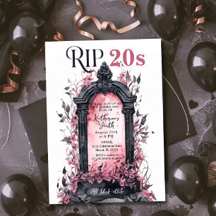 RIP 20er Abschied von meiner Jugend 30. Pinker Geb Einladung