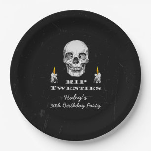RIP 20er Zwanziger Schädel Gothic Schwarz 30. Gebu Pappteller