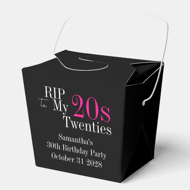 RIP 20s 30th Birthday Party Black Pink Geschenkschachtel (Vorderseite)