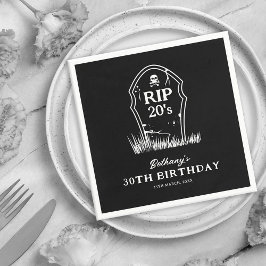 RIP 20s Black White 30th Birthday Party Serviette