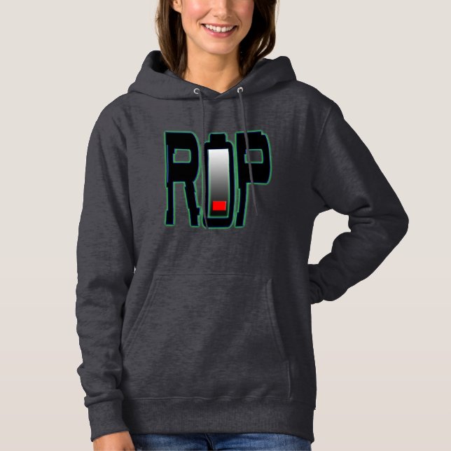 RIP Akku für Frauen Grundgezogenes Sweatshirt (Vorderseite)