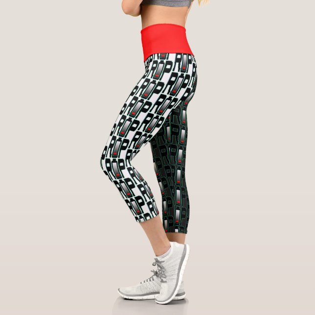 RIP-Akku Hoch gewellte Yoga-Capris Capri Leggings (Links)