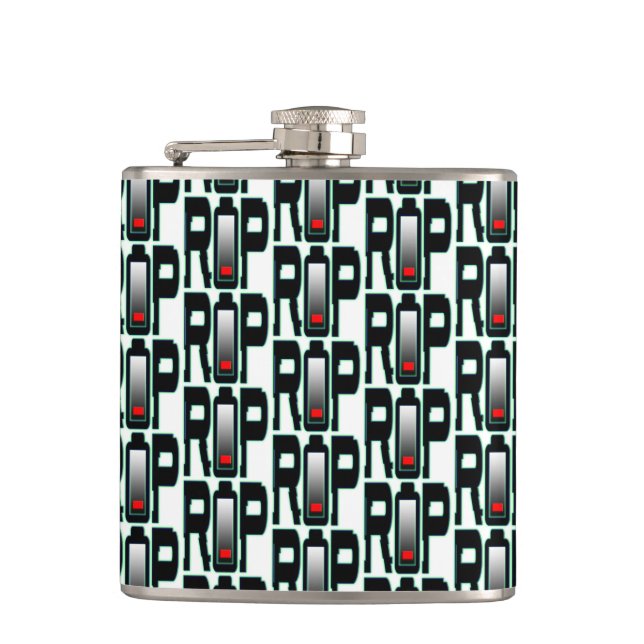 RIP-Akku Vinyl-Wrap-Flasche Flachmann (Vorderseite)