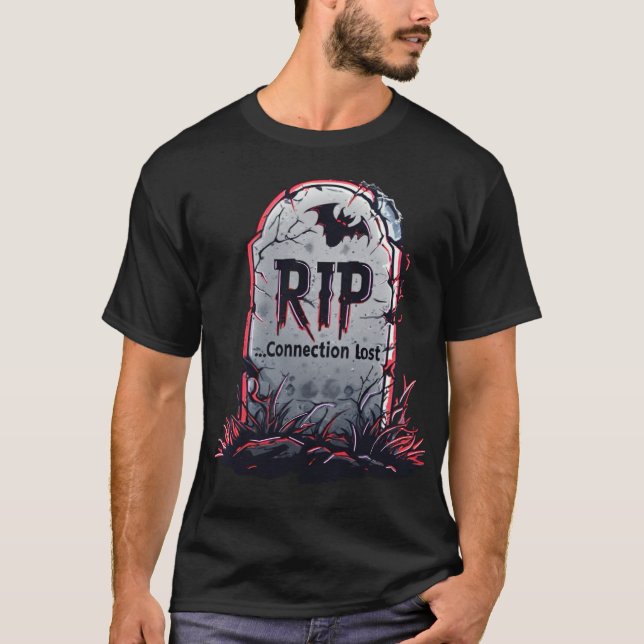 RIP Connection Lost - Gamer Grabstein Shirt (Vorderseite)