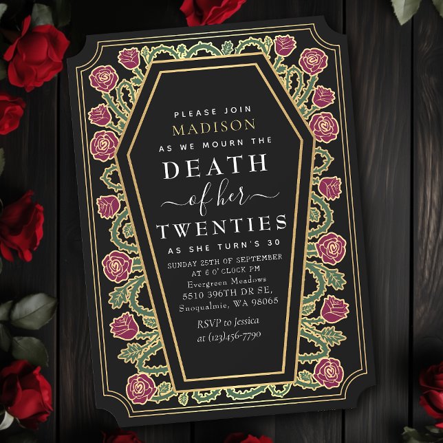 Rip Death to my 20s 30th Gothic Birthday Party Einladung (Von Creator hochgeladen)