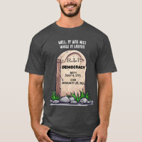 RIP Demokratie - Politischer Satire-Grabstein