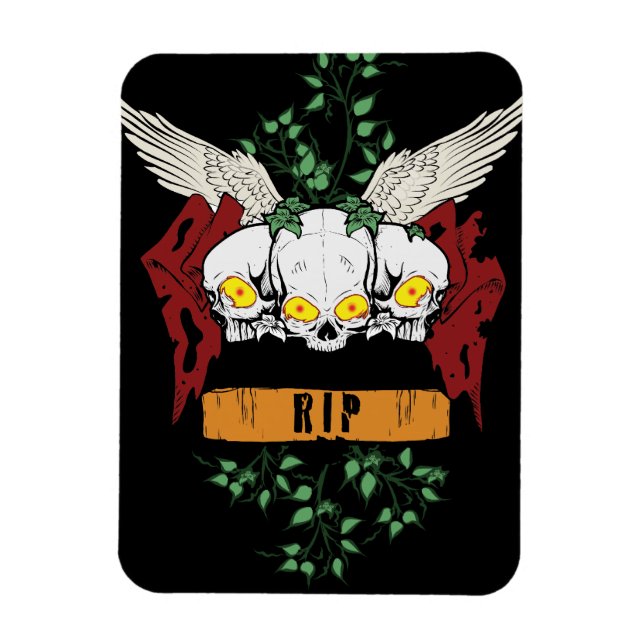 RIP Evil Skulls Magnet (Vertikal)